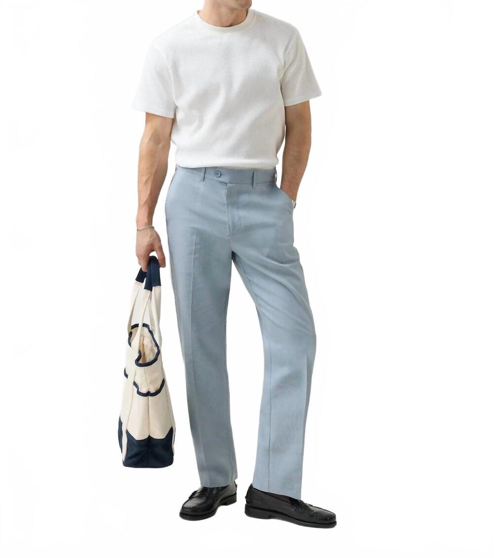 NEW PERCIVAL tailored linen trouser in light blue